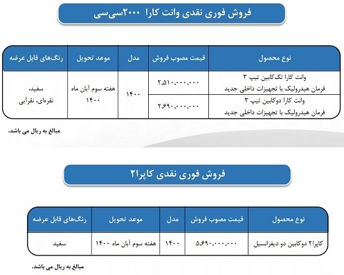 فروش نقدی سه محصول گروه بهمن از امروز شروع می‌شود