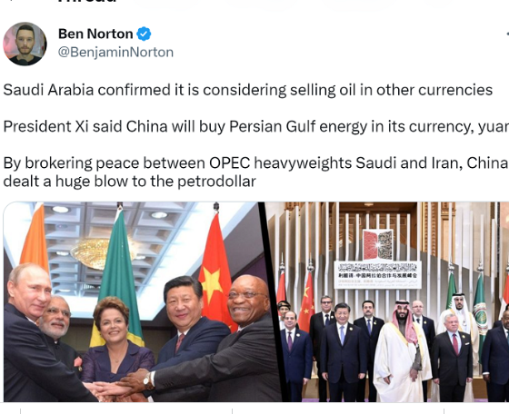عربستان و چین دیگر با دلار نفت را معامله نمی‌کنند
