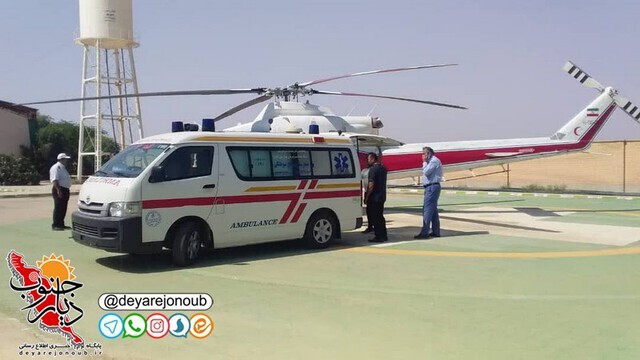 ۳ مصدوم حادثه کارخانه سیمان دشتستان با بالگرد اورژانس هوایی به شیراز اعزام شدند+ تصاویر