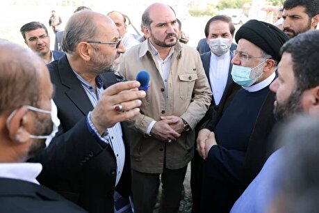 بازدید رئیس جمهور از پروژه راه آهن شهری و پل قاسم آباد به همراه استاندار تهران
