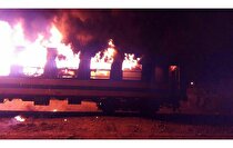 مرگ و مصدومیت دو لوکوموتیوران بر اثر آتش سوزی قطار