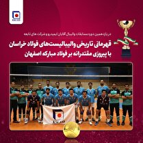 قهرمانی تاریخی والیبالیست‌های فولاد خراسان با پیروزی مقتدرانه بر فولاد مبارکه اصفهان