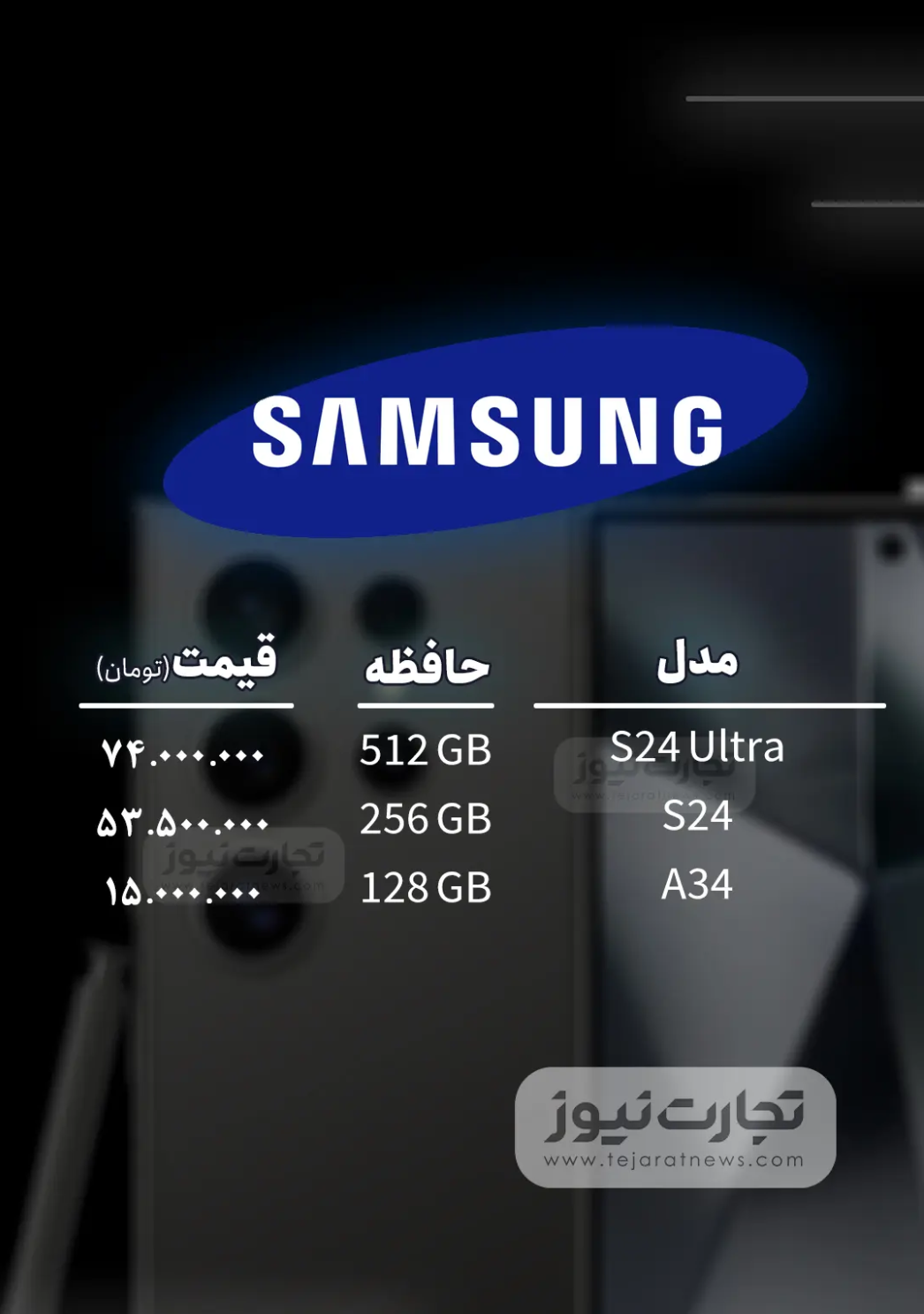 قیمت گوشی موبایل امروز ۱۶ مهر ۱۴۰۳ + جدول