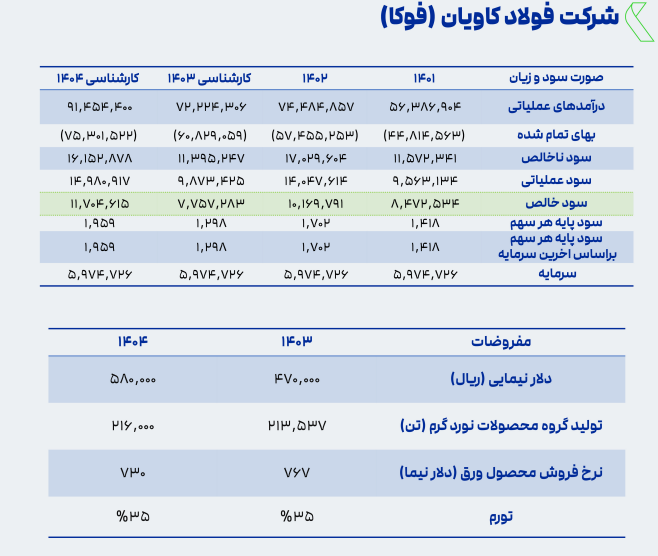 پیش بینی سود آینده فوکا چقدر شد؟