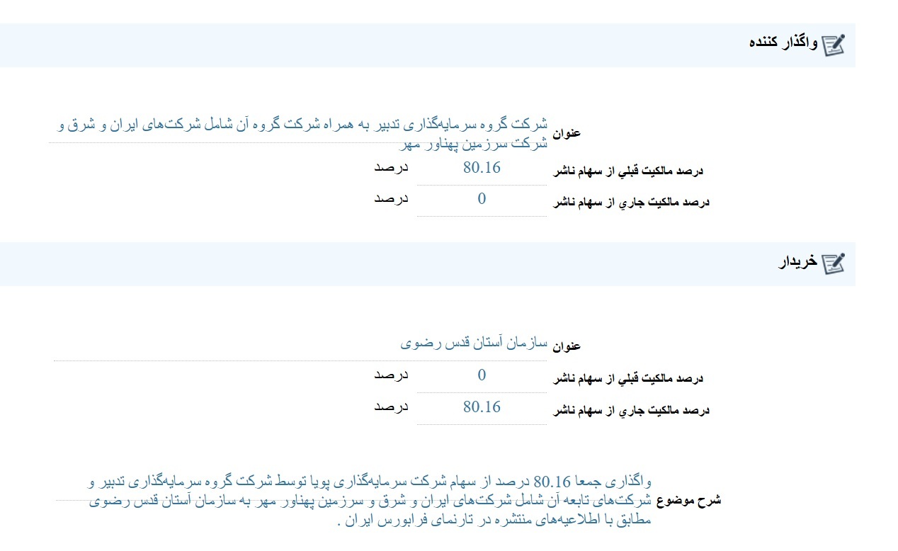 اخبار مهم کدال ۱۶ آبان ۱۴۰۳/ از افزایش نرخ محصول تا تغییر سهامدار عمده