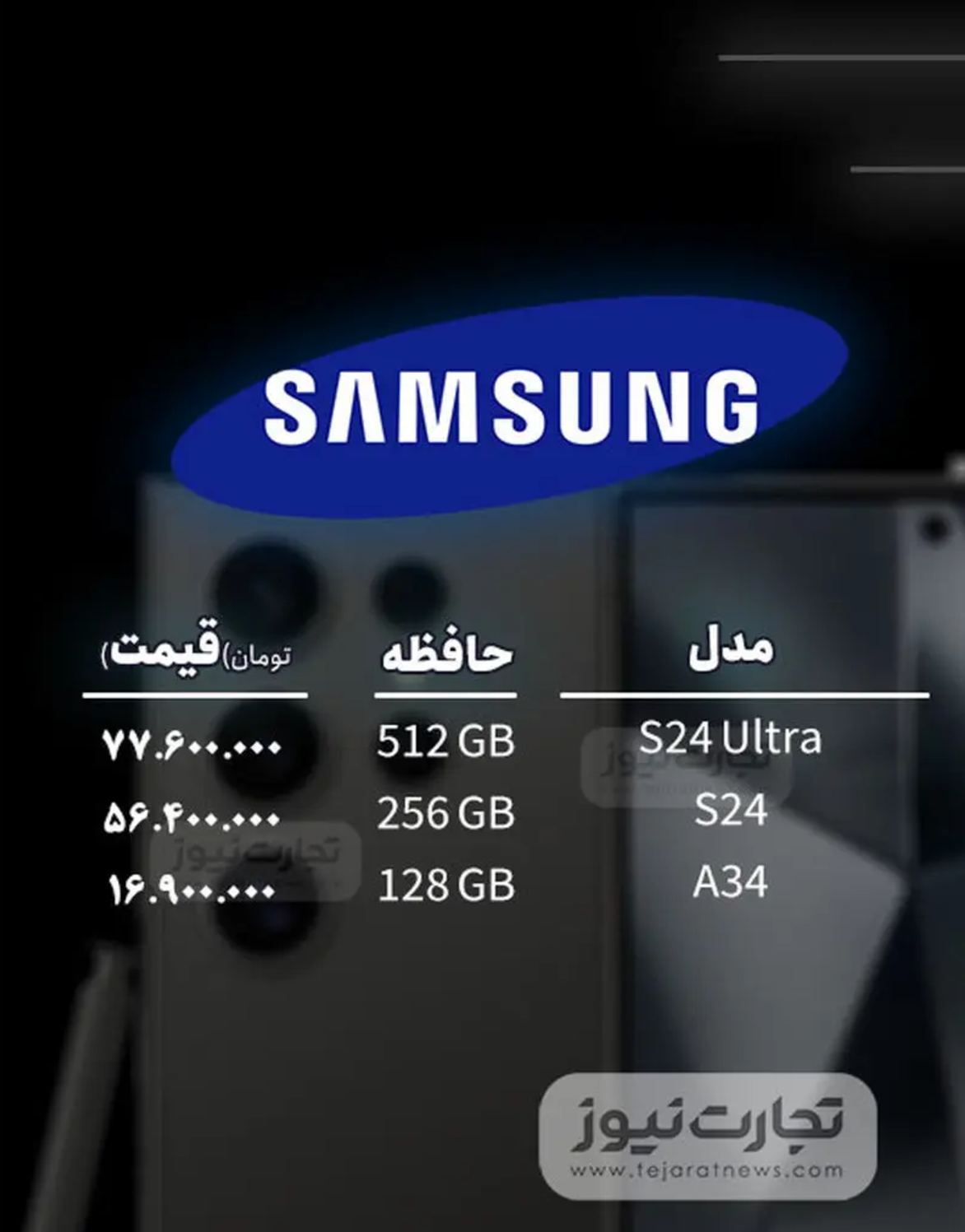 قیمت گوشی موبایل امروز ۱۲ آذر ۱۴۰۳ + جدول