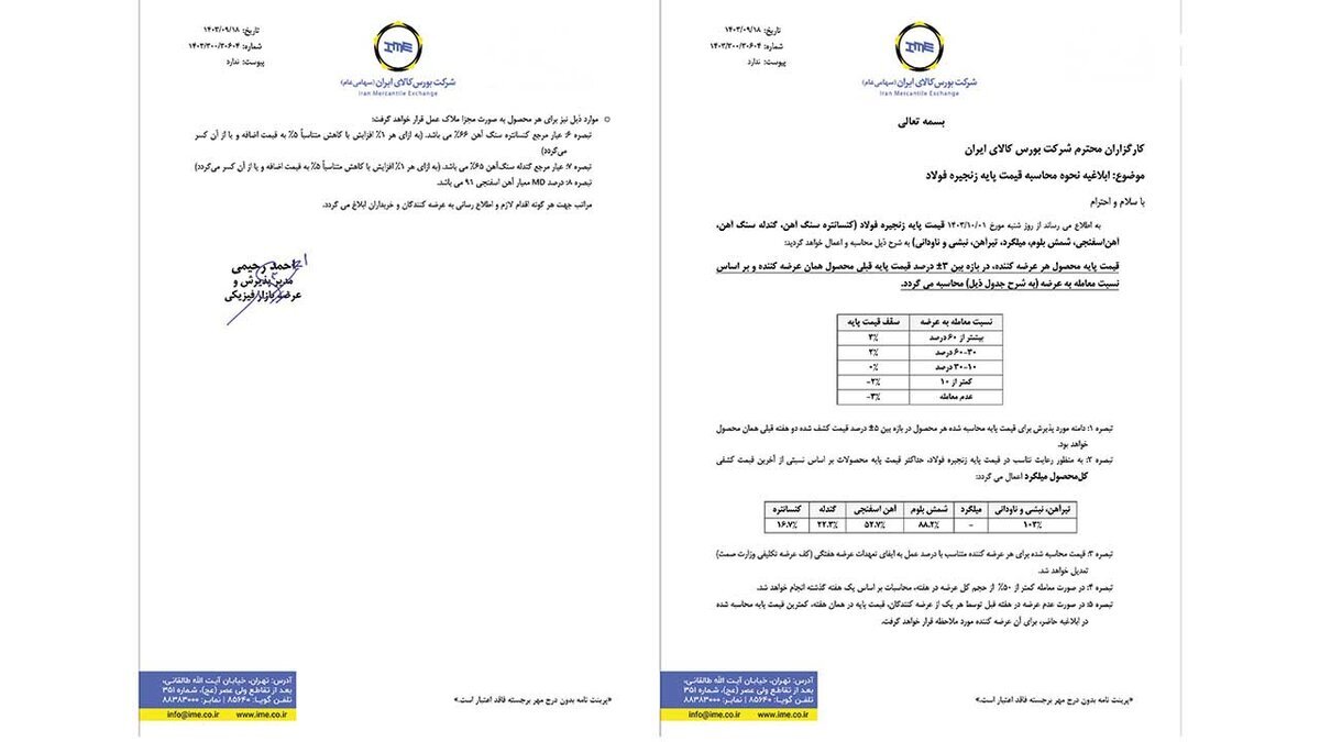 بورس کالا فرمول قیمت پایه محصولات زنجیره فولاد را ابلاغ کرد