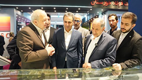 بازدید سردار «مصطفی محمدنجار» فرمانده قرارگاه اقتصادی وزارت دفاع و دکتر «سیدمجید هدایت» مدیرعامل غدیر از غرفه سالکو در ایران اکسپو ۲۰۲۵