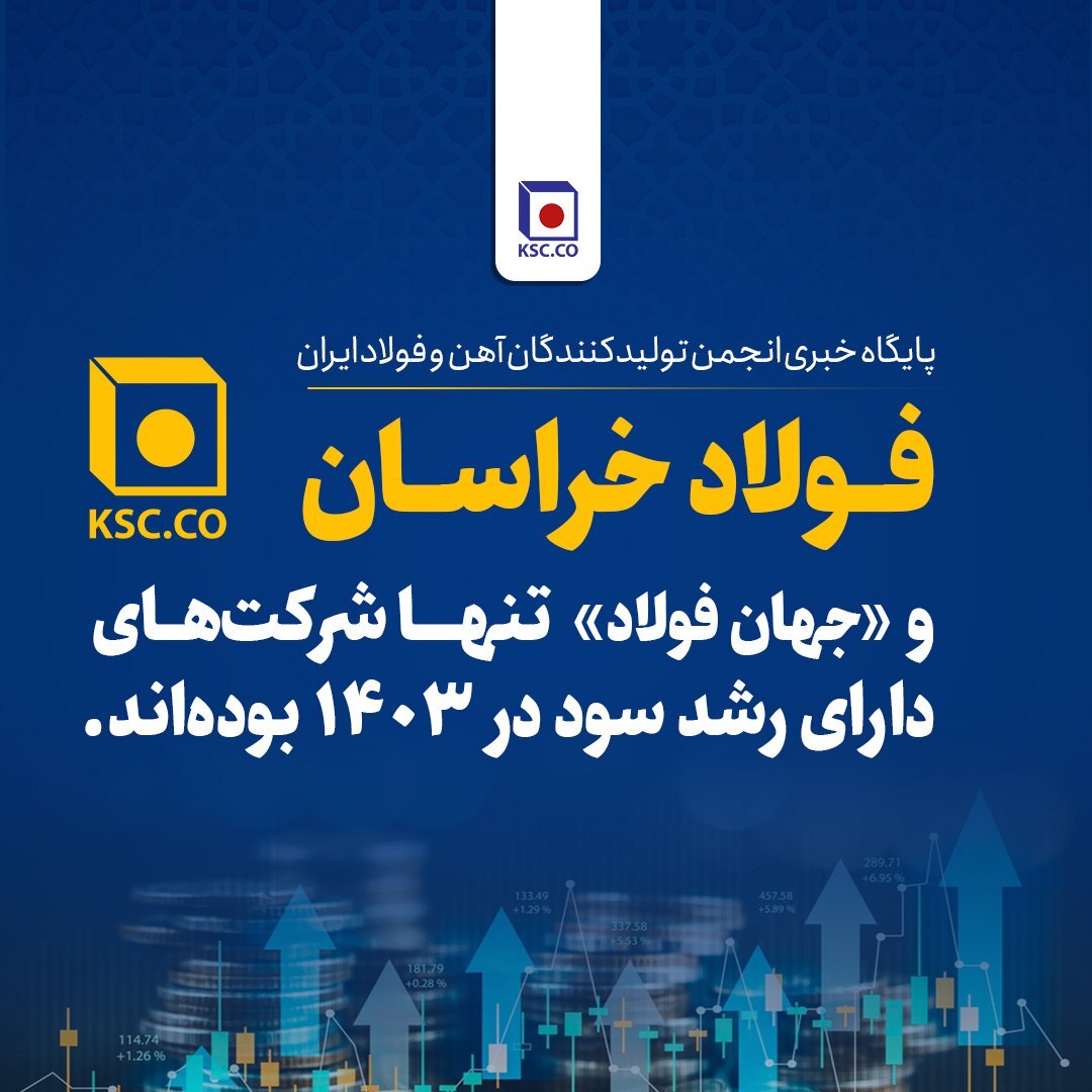 «فولاد خراسان» و «جهان فولاد» تنها شرکت‌های دارای رشد سود در ۱۴۰۳