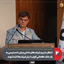 انتظار داریم شرکت‌های دانش‌بنیان با دسترسی به یک بانک اطلاعاتی قوی با نیاز شرکت‌ها آشنا شوند