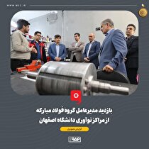 بازدید مدیرعامل گروه فولاد مبارکه از مراکز نوآوری دانشگاه اصفهان