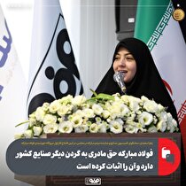 فولاد مبارکه حق مادری به گردن صنایع کشور دارد و آن را اثبات کرده است