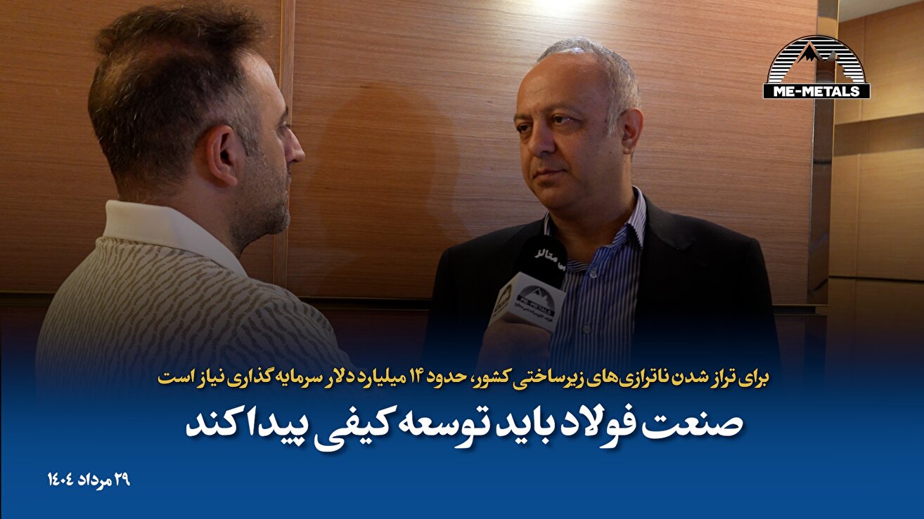 برای تراز شدن ناترازی‌های زیرساختی کشور، حدود ۱۴ میلیارد دلار سرمایه‌گذاری نیاز است/ صنعت فولاد باید توسعه کیفی پیدا کند