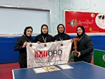 بانوان کارگری ایمیدرو موفق به کسب مقام سوم مسابقات تنیس روی میز