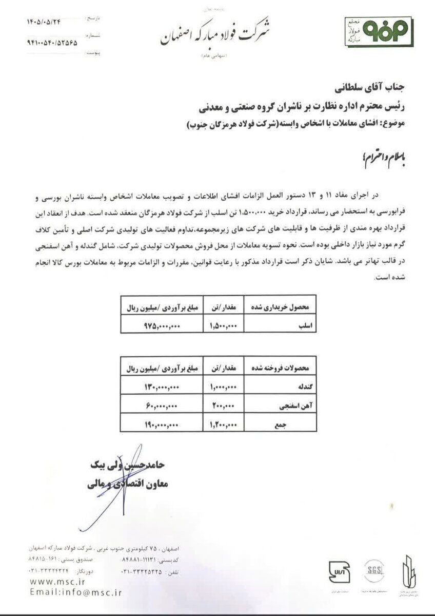 هم‌افزایی هوشمندانه در زنجیره ارزش گروه فولاد مبارکه